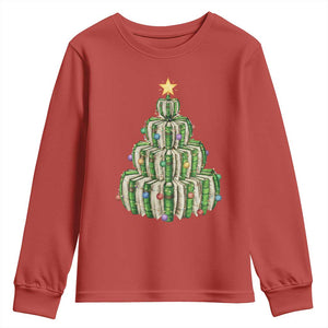 Book Christmas Tree Book Lover Teacher Librarian Youth Sweatshirt TS11 Red Print Your Wear