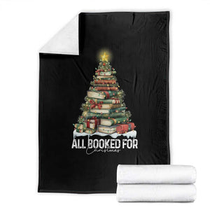 All Booked For Christmas Throw Blanket Xmas Tree Lights Book Lover TS11 Black Print Your Wear