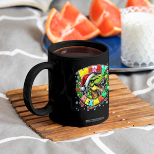 Funny Christmas Dinosaur Coffee Mug Merry Rexmas Dino Xmas Wreath TS11 Print Your Wear