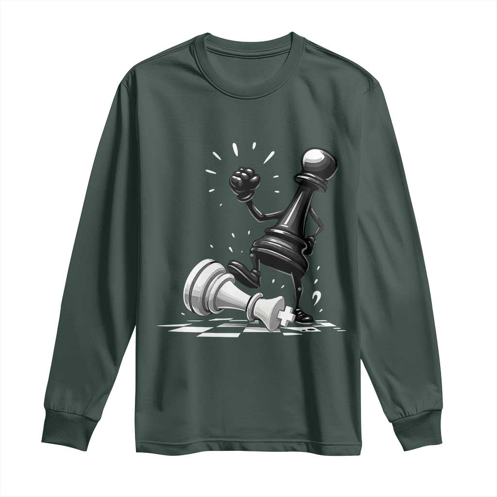 No Kings Long Sleeve Shirt America Protest Chess Rejecting Kings TS11 Dark Forest Green Print Your Wear