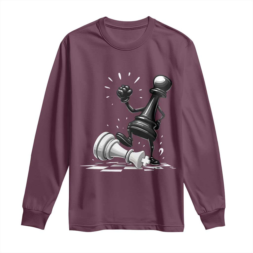 No Kings Long Sleeve Shirt America Protest Chess Rejecting Kings TS11 Maroon Print Your Wear