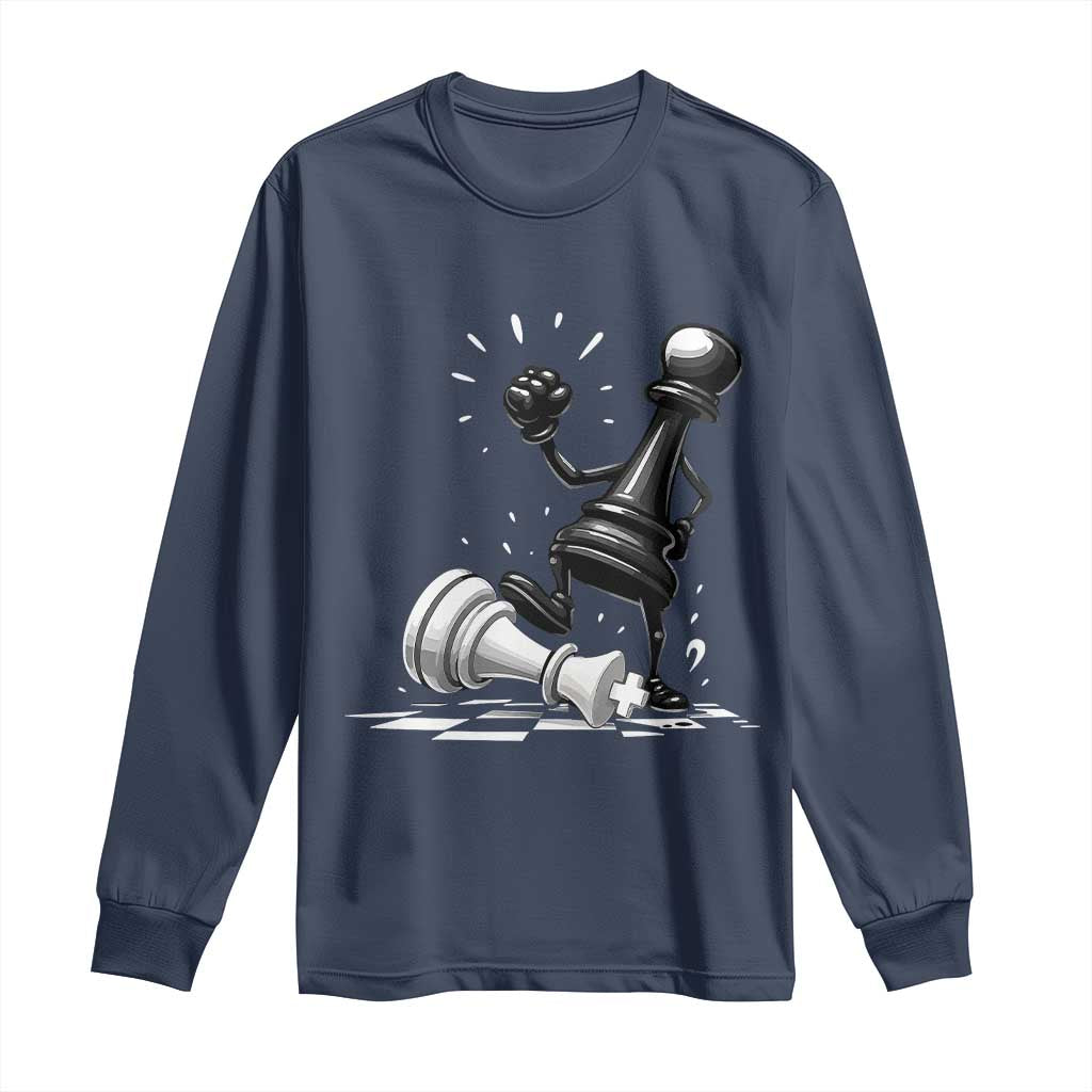 No Kings Long Sleeve Shirt America Protest Chess Rejecting Kings TS11 Navy Print Your Wear