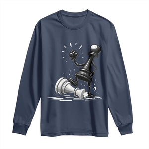 No Kings Long Sleeve Shirt America Protest Chess Rejecting Kings TS11 Navy Print Your Wear
