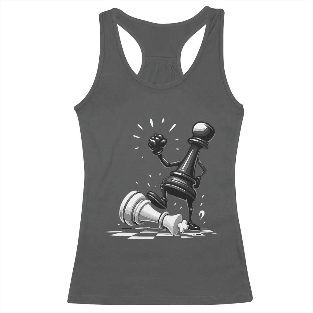 No Kings Racerback Tank Top America Protest Chess Rejecting Kings TS11 Dark Heather Print Your Wear