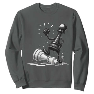 No Kings Sweatshirt America Protest Chess Rejecting Kings TS11 Dark Heather Print Your Wear
