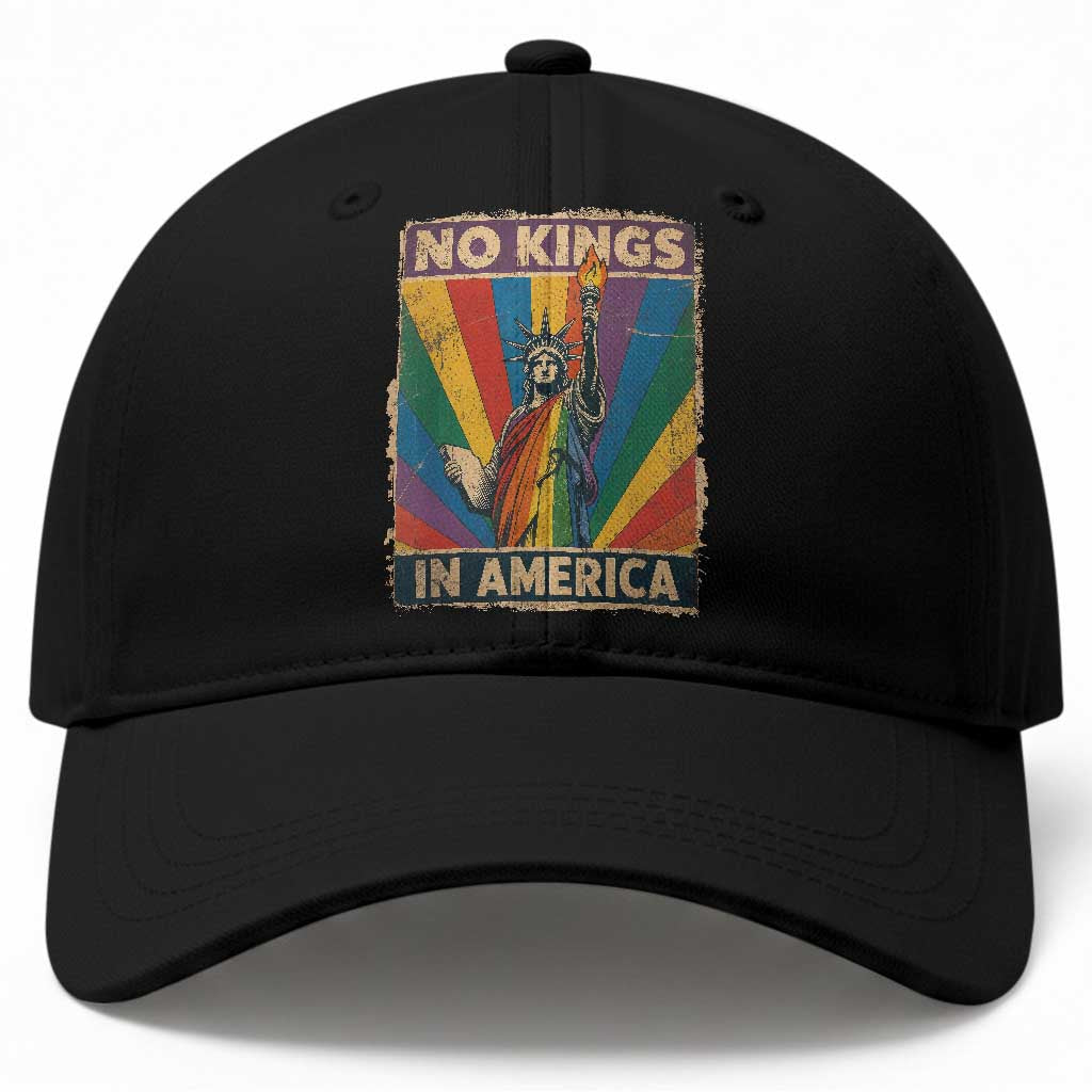 Funny No Kings In America LGBT Baseball Cap Retro Statue Of Liberty TS11 Print Your Wear