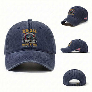 DD214 It Is A Veteran Thing You Wouldnt Understand Washed Cotton Baseball Cap US Veteran Bald Egale TS11 Washed Cap Universal Fit Navy Print Your Wear