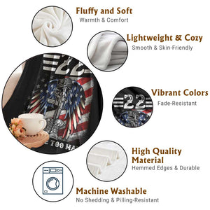Veteran Suicide Awareness Throw Blanket 22 A Day Is 22 Too Many Vintage American Flag TS11 Print Your Wear