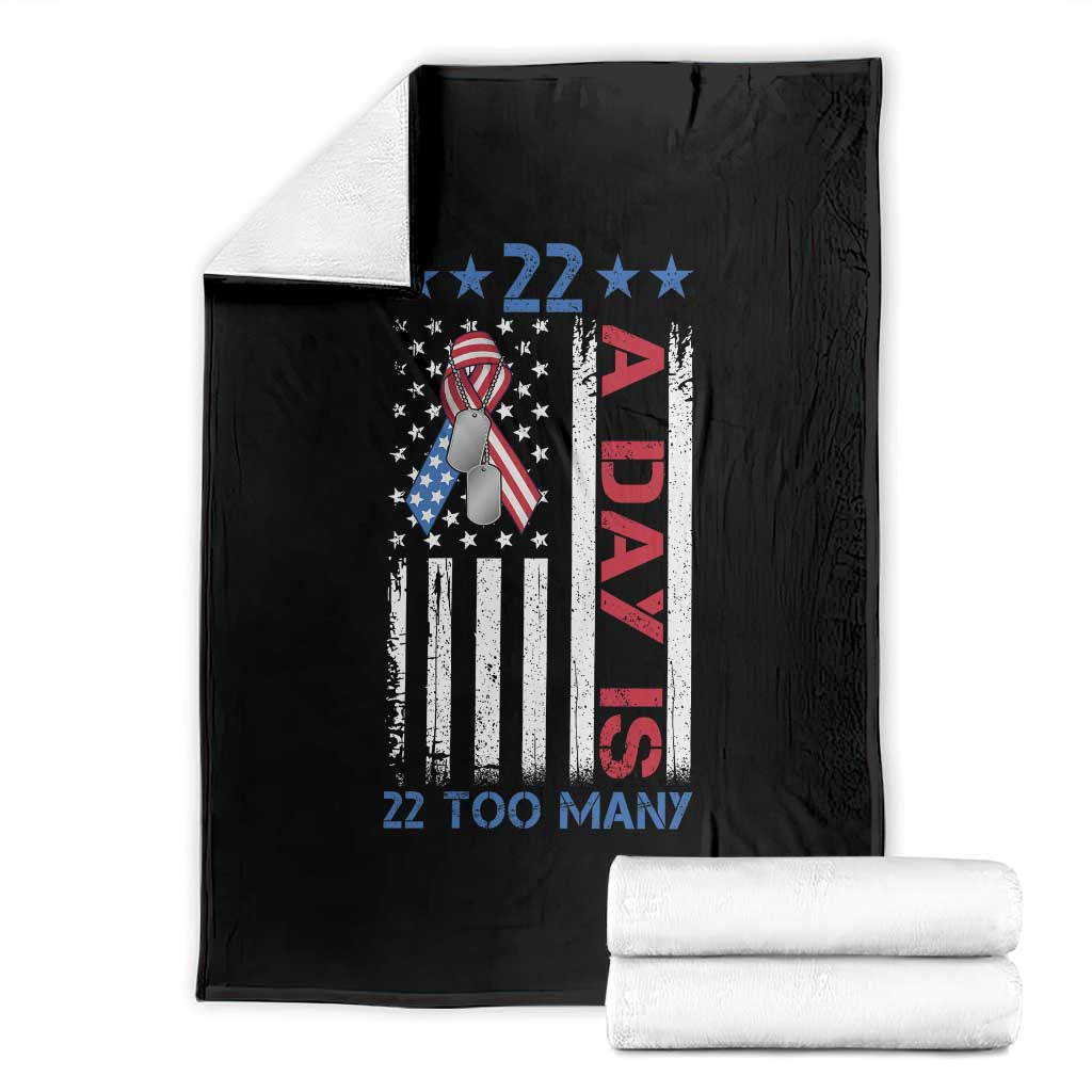Veteran Suicide Awareness Throw Blanket 22 A Day Is 22 Too Many American Flag TS11 Black Print Your Wear