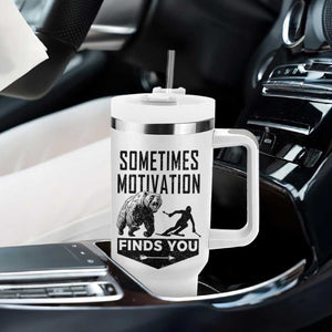 Funny Skiing Tumbler With Handle Sometimes Motivation Finds You Ski Mountain Bear TS11 Print Your Wear