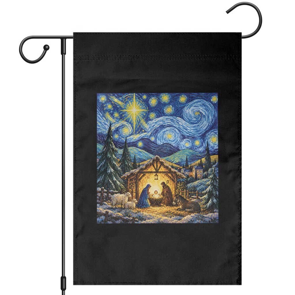 Christmas Nativity Scene Starry Night Catholic Christian Bethlehem Star Garden Flag