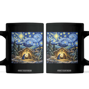 Christmas Nativity Scene Starry Night Catholic Christian Bethlehem Star Coffee Mug
