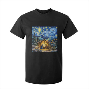 Christmas Nativity Scene Starry Night Catholic Christian Bethlehem Star T Shirt For Kid