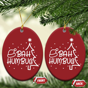 Funny Bah Humbug Xmas Christmas Ornament Santa Hat Xmas Tree TS11 Oval Red Print Your Wear