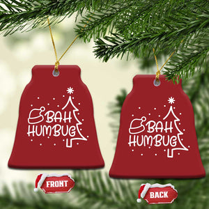 Funny Bah Humbug Xmas Christmas Ornament Santa Hat Xmas Tree TS11 Bell Flake Red Print Your Wear