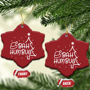 Funny Bah Humbug Xmas Christmas Ornament Santa Hat Xmas Tree TS11 Snow Flake Red Print Your Wear