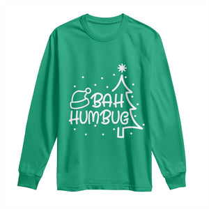 Funny Bah Humbug Christmas Long Sleeve Shirt Santa Hat Xmas Tree TS11 Irish Green Print Your Wear