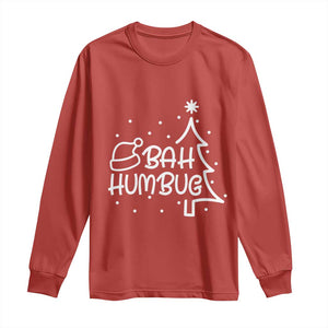 Funny Bah Humbug Christmas Long Sleeve Shirt Santa Hat Xmas Tree TS11 Red Print Your Wear