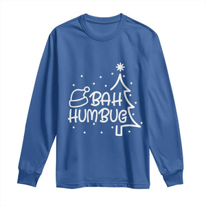 Funny Bah Humbug Christmas Long Sleeve Shirt Santa Hat Xmas Tree TS11 Royal Blue Print Your Wear