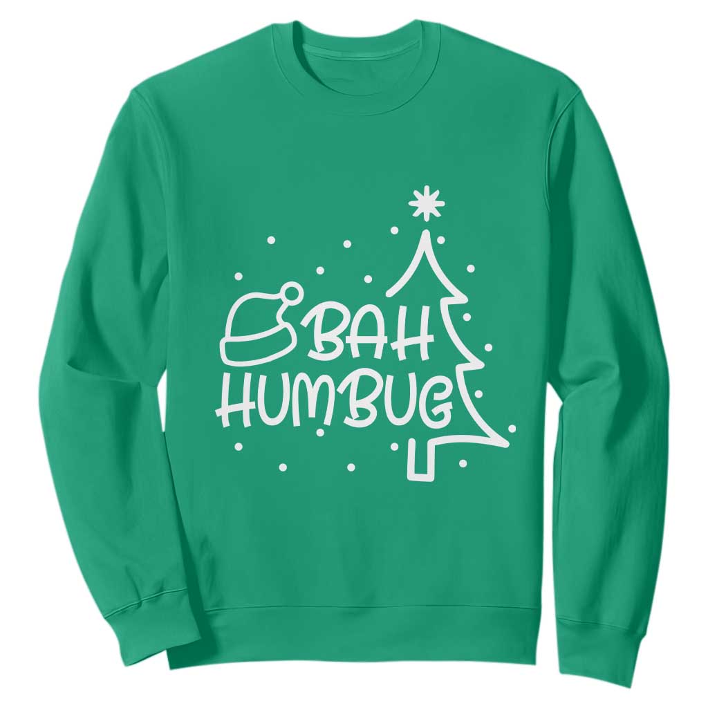 Funny Bah Humbug Christmas Sweatshirt Santa Hat Xmas Tree TS11 Irish Green Print Your Wear