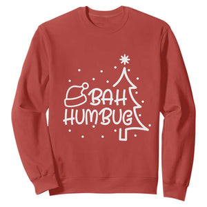 Funny Bah Humbug Christmas Sweatshirt Santa Hat Xmas Tree TS11 Red Print Your Wear