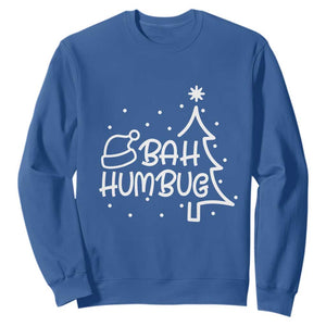 Funny Bah Humbug Christmas Sweatshirt Santa Hat Xmas Tree TS11 Royal Blue Print Your Wear