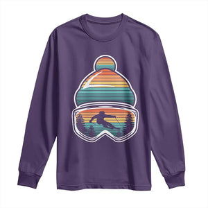 Skiing Mountain Retro Ski Goggles Winter Sport Long Sleeve Shirt TS11 Purple Print Your Wear