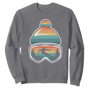 Skiing Mountain Retro Ski Goggles Winter Sport Sweatshirt TS11 Charcoal Print Your Wear