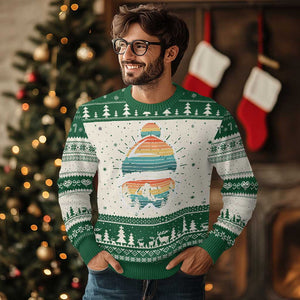 Skiing Mountain Retro Ski Goggles Winter Sport Ugly Christmas Sweater TS11 Green Print Your Wear