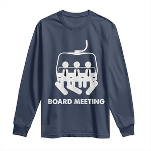 Funny Snowboarding Long Sleeve Shirt Board Meeting Holiday Snowboard Winter Sport TS11 Navy Print Your Wear