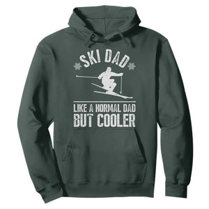 Funny Skiing Father's Day Hoodie Ski Dad Like A Normal Dad But Cooler TS11 Dark Forest Green Print Your Wear