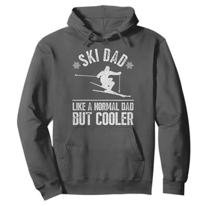 Funny Skiing Father's Day Hoodie Ski Dad Like A Normal Dad But Cooler TS11 Dark Heather Print Your Wear