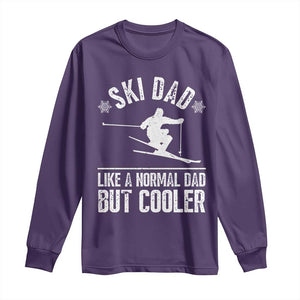 Funny Skiing Father's Day Long Sleeve Shirt Ski Dad Like A Normal Dad But Cooler TS11 Purple Print Your Wear