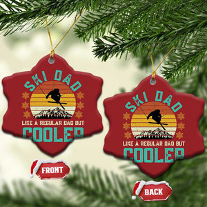 Funny Retro Skiing Father's Day Christmas Ornament Ski Dad Like A Normal Dad But Cooler TS11 Snow Flake Red Print Your Wear