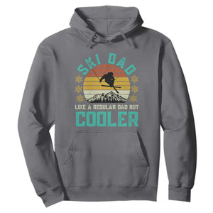 Funny Retro Skiing Father's Day Hoodie Ski Dad Like A Normal Dad But Cooler TS11 Charcoal Print Your Wear