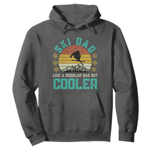 Funny Retro Skiing Father's Day Hoodie Ski Dad Like A Normal Dad But Cooler TS11 Dark Heather Print Your Wear