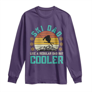 Funny Retro Skiing Father's Day Long Sleeve Shirt Ski Dad Like A Normal Dad But Cooler TS11 Purple Print Your Wear