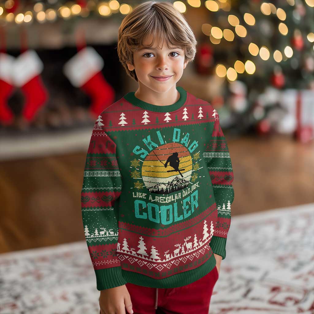 Funny Retro Skiing Father's Day Ugly Christmas Sweater Ski Dad Like A Normal Dad But Cooler TS11 Christmas Print Your Wear