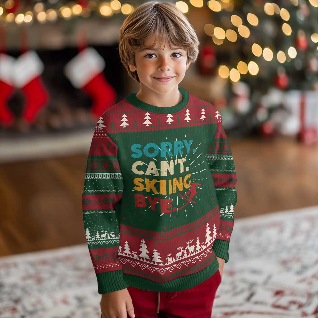 Funny Skiing Ugly Christmas Sweater Sorry Can't Skiing Bye Winter Sport TS11 Christmas Print Your Wear