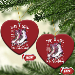 Figure Ice Skater Christmas Ornament Just A Girl Who Loves Ice Skating TS11 Heart Red Print Your Wear