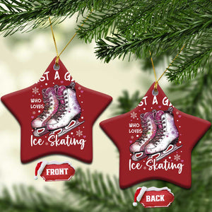 Figure Ice Skater Christmas Ornament Just A Girl Who Loves Ice Skating TS11 Star Red Print Your Wear