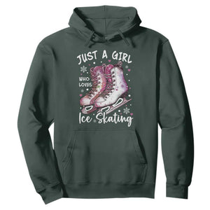 Figure Ice Skater Hoodie Just A Girl Who Loves Ice Skating TS11 Dark Forest Green Print Your Wear