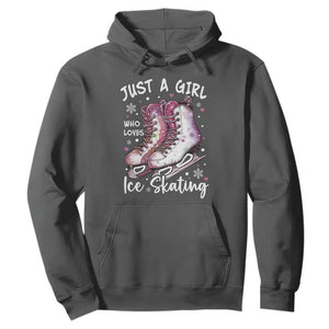 Figure Ice Skater Hoodie Just A Girl Who Loves Ice Skating TS11 Dark Heather Print Your Wear