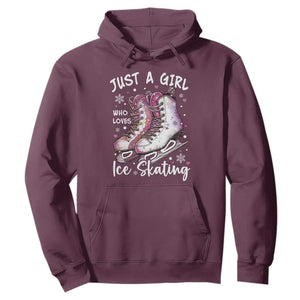 Figure Ice Skater Hoodie Just A Girl Who Loves Ice Skating TS11 Maroon Print Your Wear