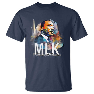 MLK I Have A Dream T Shirt Martin Luther King Portrait Black History Month TS11 Navy Print Your Wear