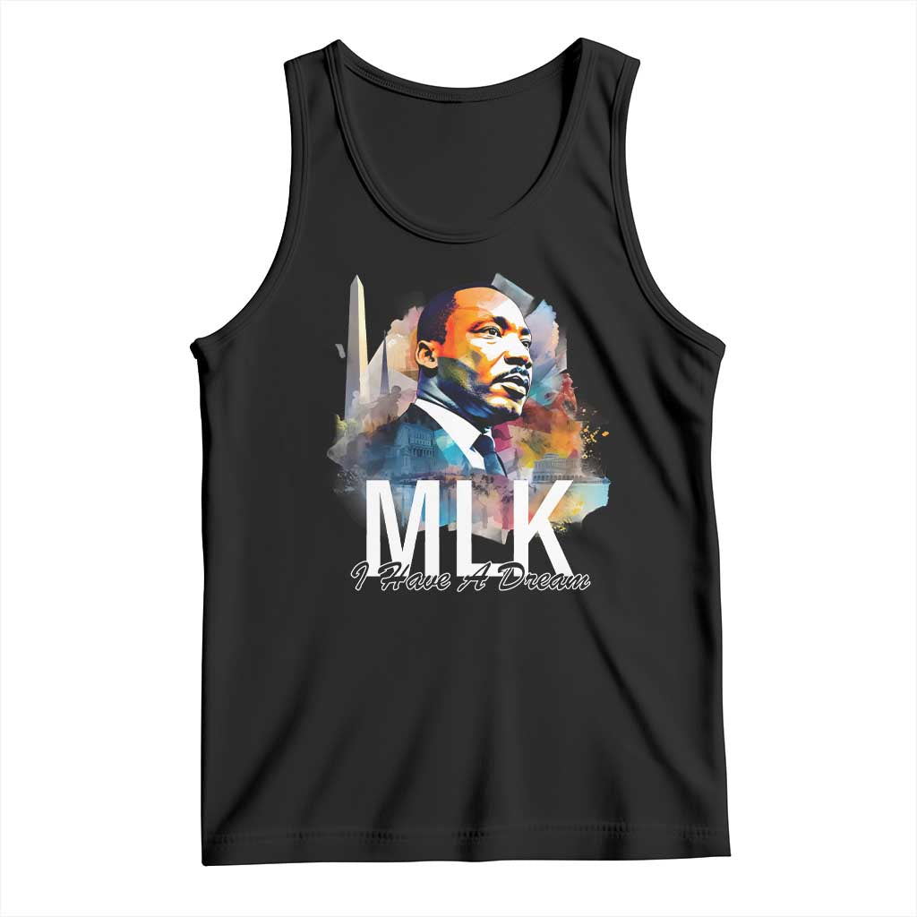 MLK I Have A Dream Tank Top Martin Luther King Portrait Black History Month TS11 Black Print Your Wear