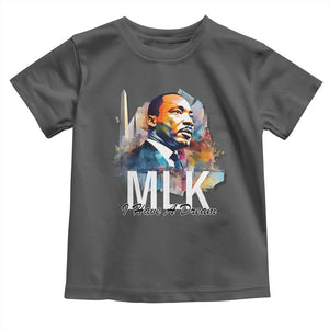 MLK I Have A Dream Toddler T Shirt Martin Luther King Portrait Black History Month TS11 Dark Heather Print Your Wear