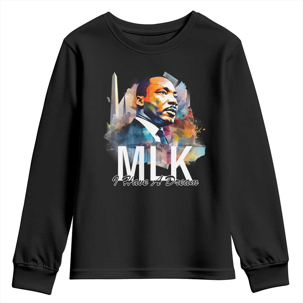 MLK I Have A Dream Youth Sweatshirt Martin Luther King Portrait Black History Month TS11 Black Print Your Wear