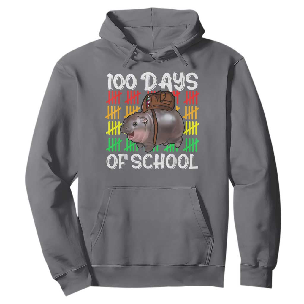 Funny Moo Deng 100 Days Of School Hoodie TS11 Charcoal Print Your Wear