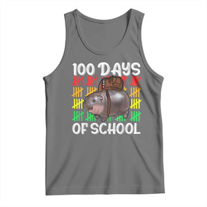 Funny Moo Deng 100 Days Of School Tank Top TS11 Black Heather Print Your Wear